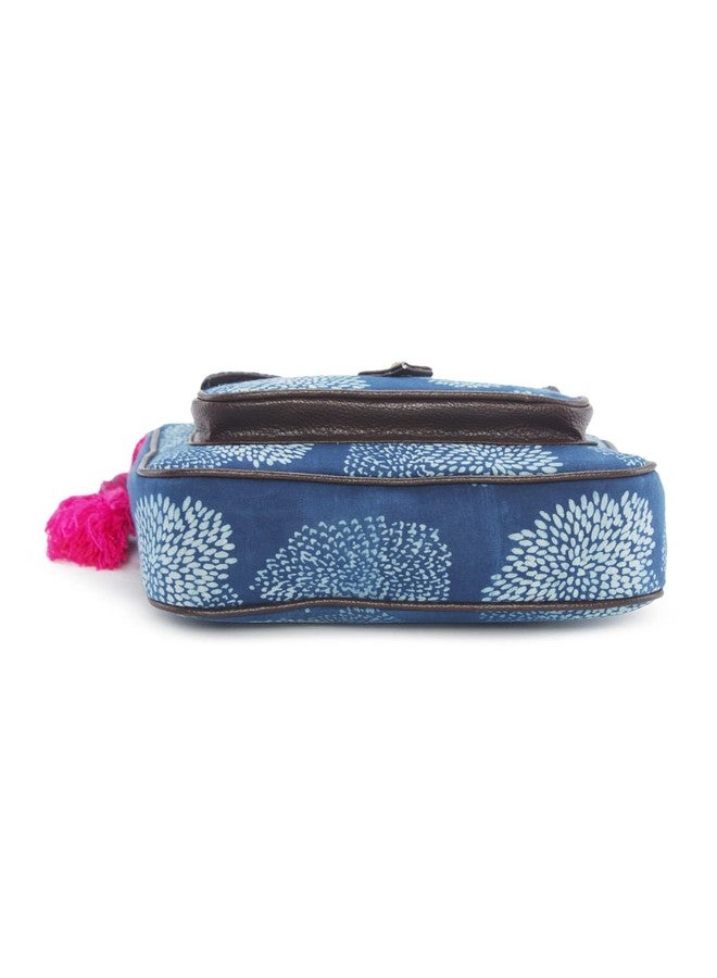 NEPRI Vegan Leather Handmade Bag For Women | Pocket Sling Bag | Printed Ajrakh - Cactus Indigo - Image 4